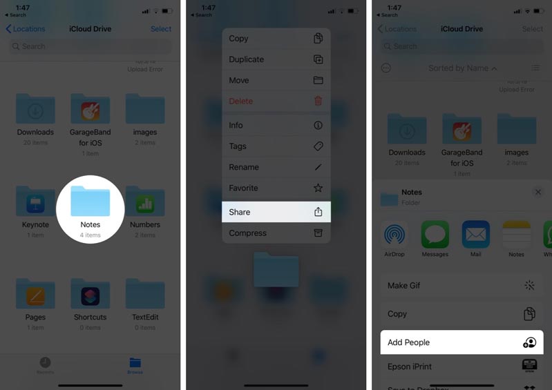 chia sẻ thư mục icloud