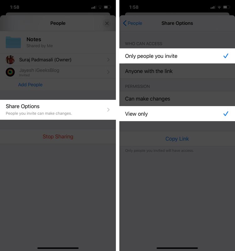 thay quyền chỉnh sửa bằng quyền chỉ có thể xem