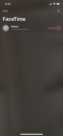 lịch sử cuộc gọi facetime