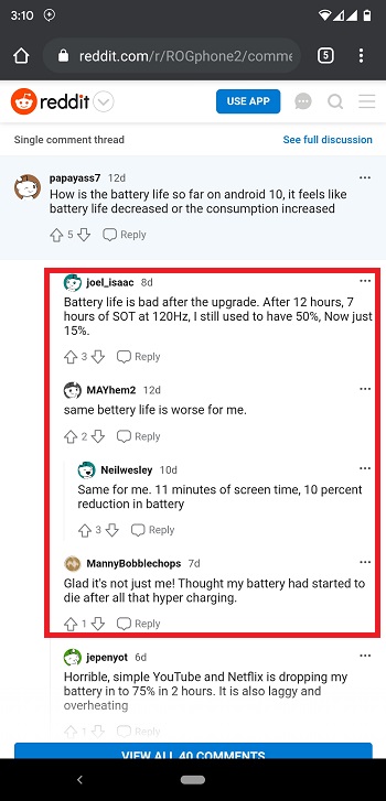 Có vấn đề về pin