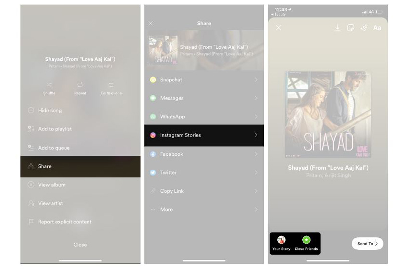 cách send to trên story