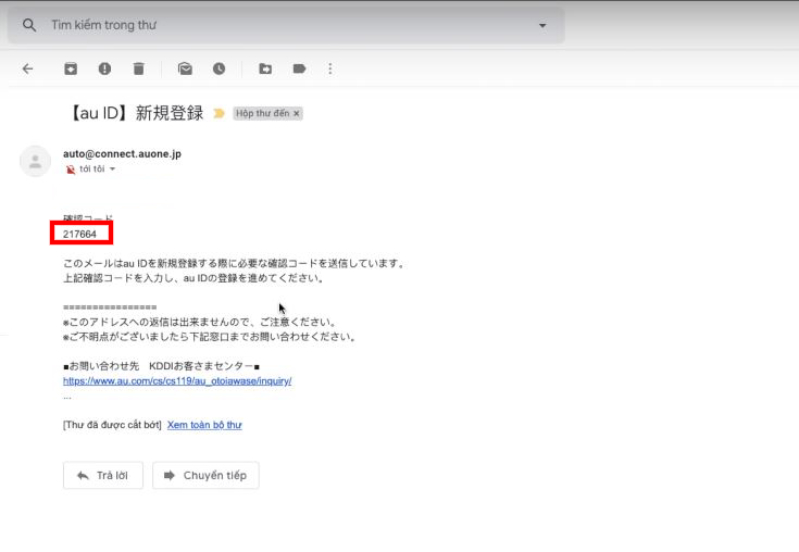 Mở mail, lấy mã đăng nhập