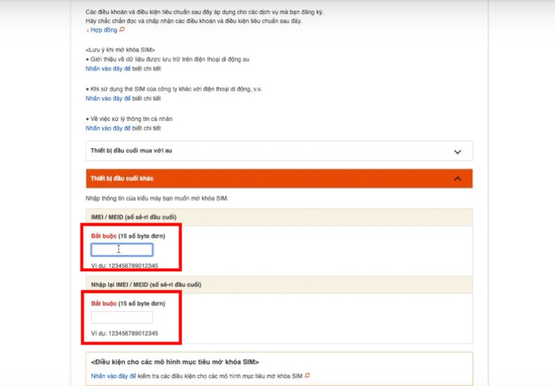Nhập số MEID đã copy ở bước đầu