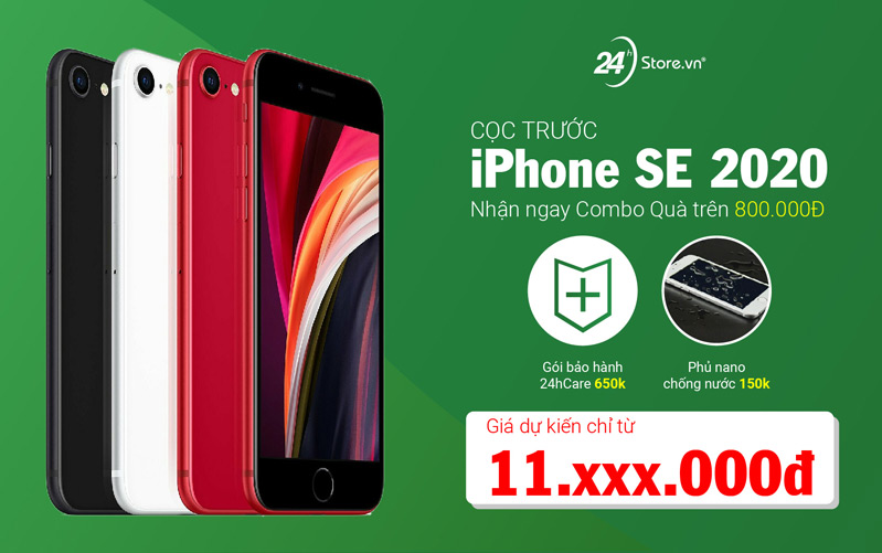 Combo quà cực khủng khi đặt mua iPhone SE 2020 tại 24hStore
