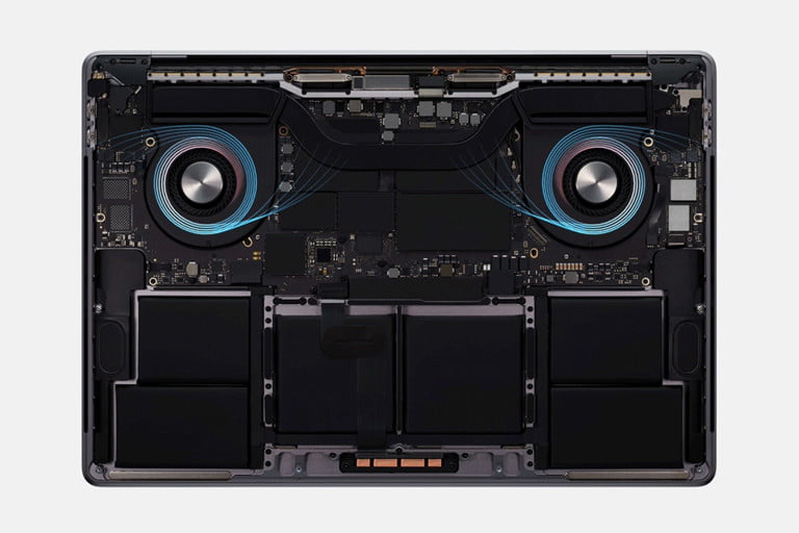 Tản nhiệt trên MacBook 16 inch tốt hơn