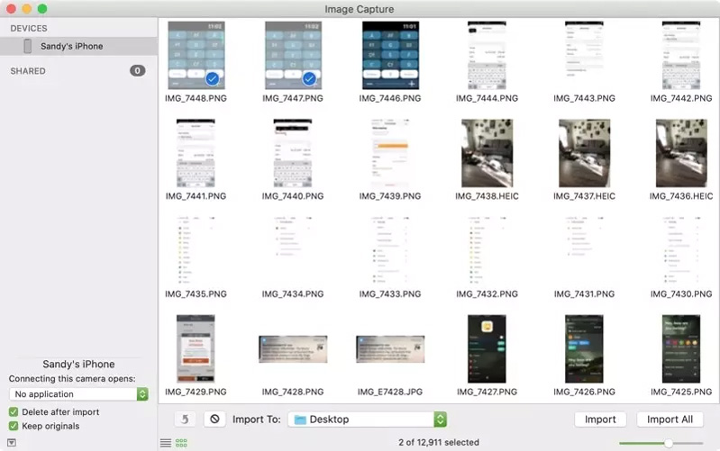 chuyển hình ảnh từ iphone sang máy mac