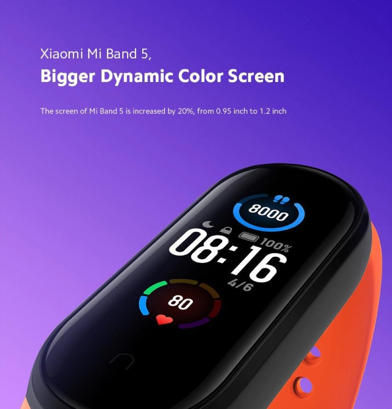 xiaomi mi band 5 hình 2 Màn hình lớn hơn thế hệ trước là một ưu điểm rõ rệt