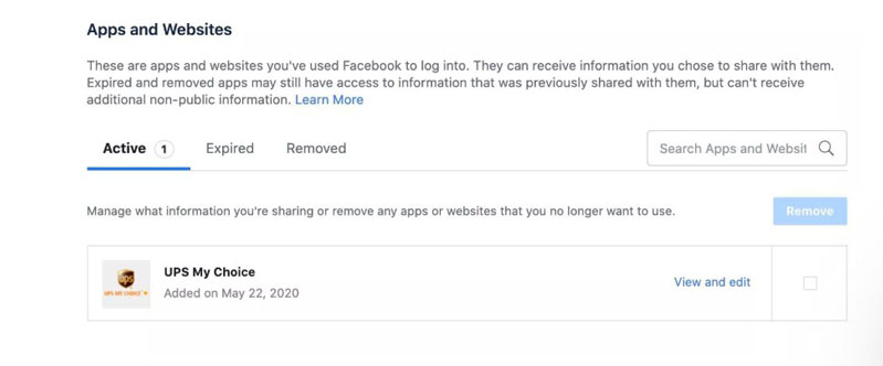 Vào cài đặt coi phần ứng dụng và trang web
