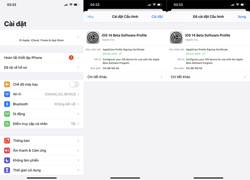 Nếu đã cập nhật iOS 13 trước đó, nhớ phải cài đặt profile Nếu đã cập nhật iOS 13 trước đó, nhớ phải cài đặt profile