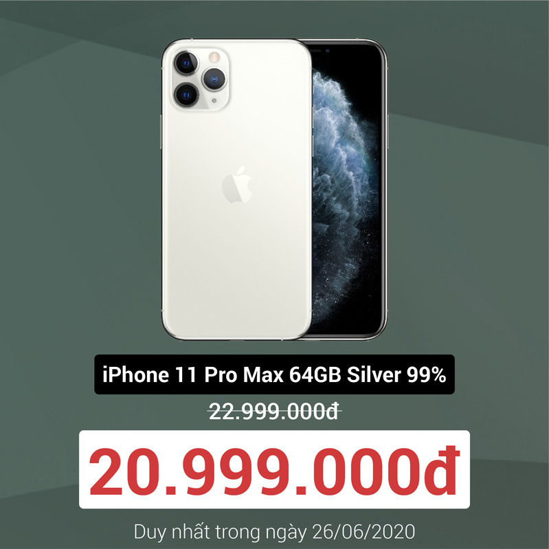 Màu trắng tinh tế iPhone 11 Pro Max giảm hẳn 2 triệu đồng