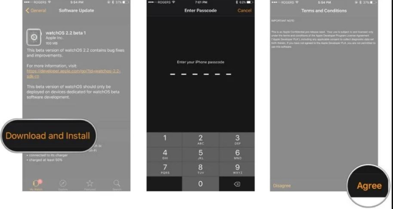 Các bước tải watchOS Developer Beta 1