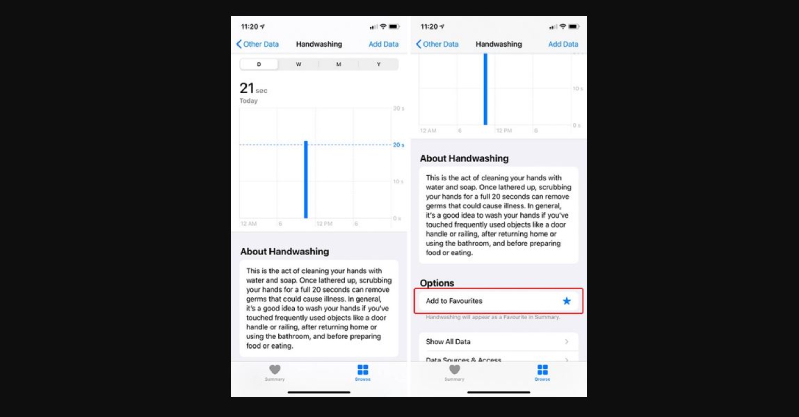 bật ưu tiên tính năng handwashing