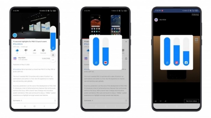 miui 12 sound assistant Bạn có thể tùy chỉnh âm thanh của từng ứng dụng thông qua phím âm tranh bên trái