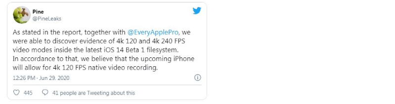 iphone 12 pro có thể quay video lên đến 4k