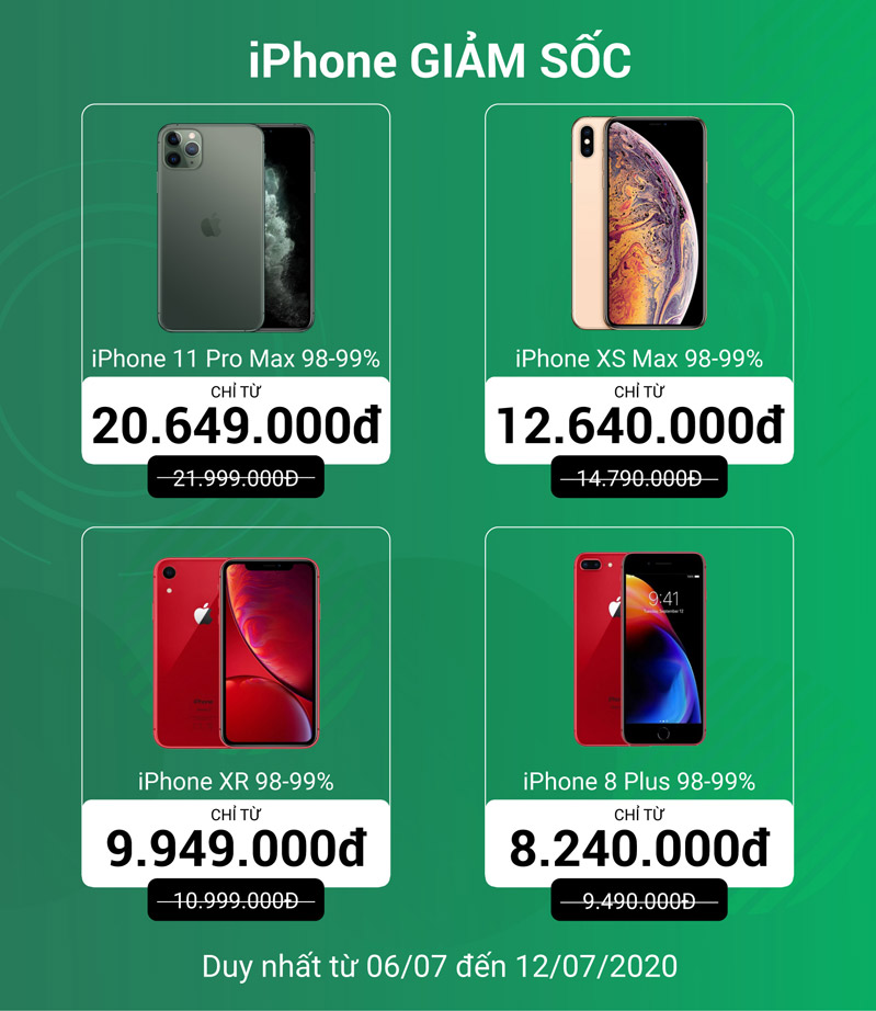 chương trình xả apple tuần 2 tháng 7 hình 3 iPhone giá sốc tháng 7