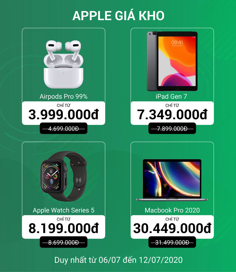 chương trình xả apple tuần 2 tháng 7 hình 4 Apple chính hãng giá sốc