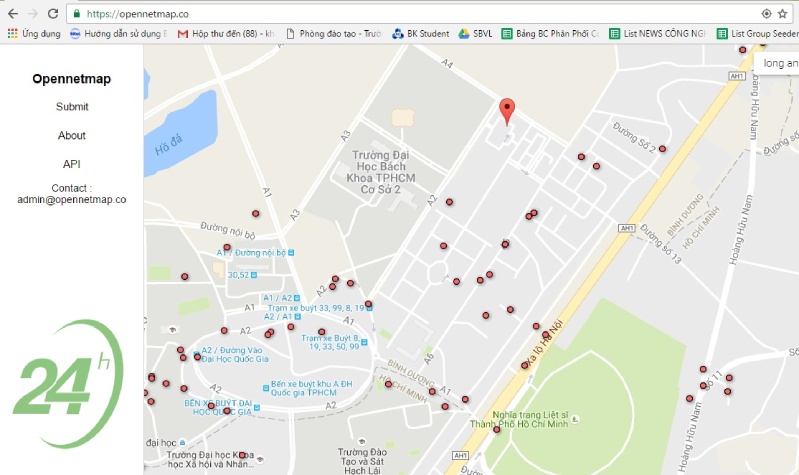 Truy cập Wifi thông qua Opennetmap