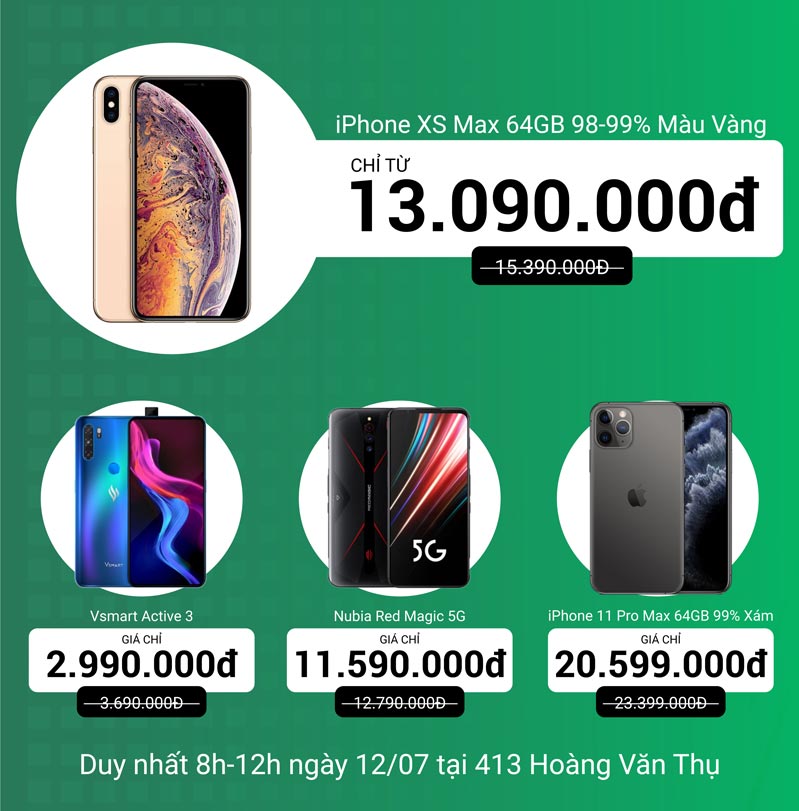 Giảm sốc duy nhất một ngày 12/07 tại 413 Hoàng Văn Thụ