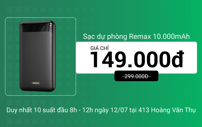 Sạc dự phòng Remax bán rẻ 10 chiếc