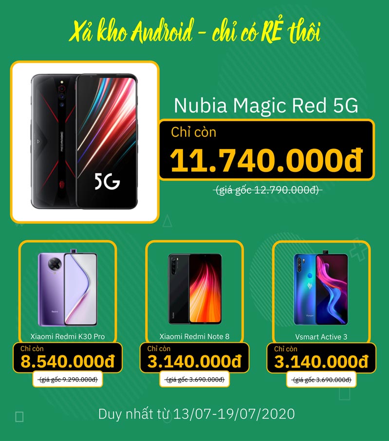 Android giảm sốc trong tuần 2 tháng 7