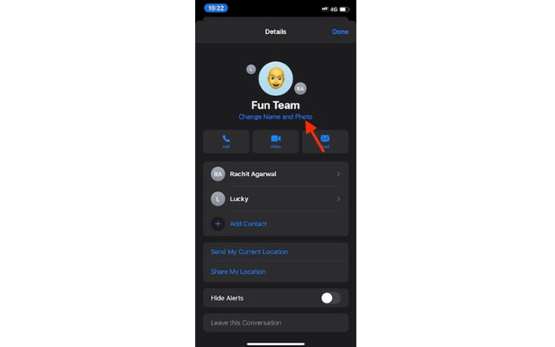 Thay đổi tên và ảnh