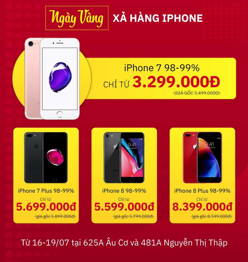 BA NGÀY VÀNG - IPHONE XẢ HÀNG, giá tốt nhất chỉ trong 3 ngày