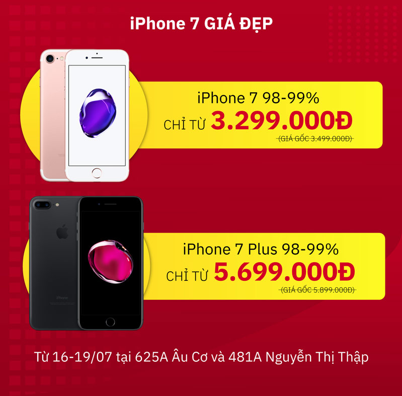 iPhone 7 giá tốt nhất thị trường chỉ trong 3 ngày cuối tuần này