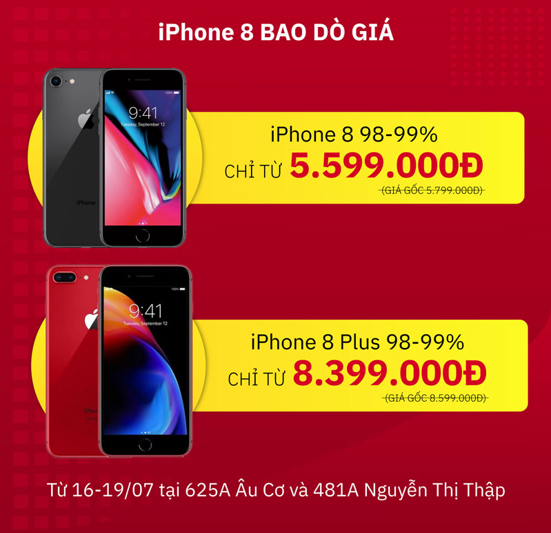 iPhone 8 hàng xịn giá chất chỉ tại 2 chi nhánh mới nhất