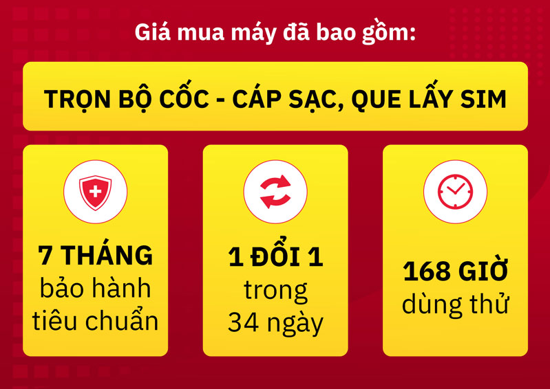 Chính sách rõ ràng, giá máy bao gồm đầy đủ chế độ cơ bản