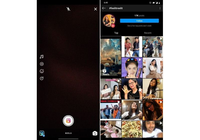 Kho thư viện nhạc trên Reels