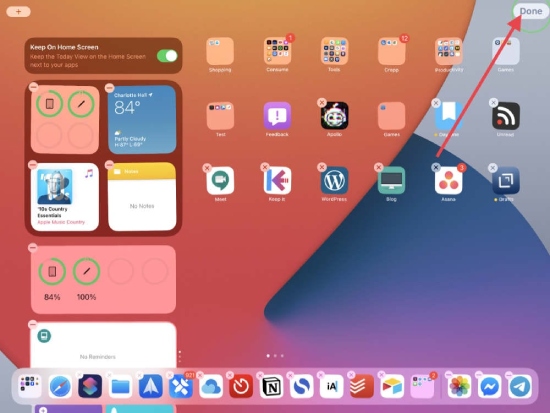 Các bước thực hiện thêm widget pin apple pencil