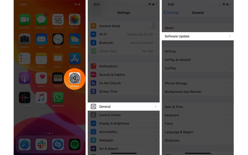 sửa lỗi bằng cách cập nhật phần mềm