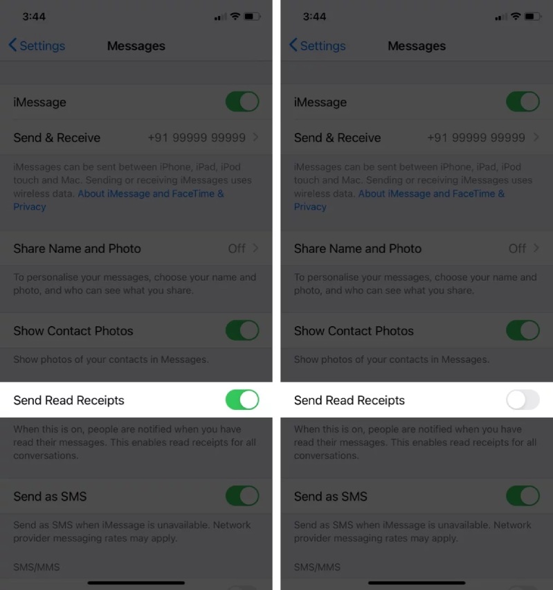 imessage Các bước thực hiện tắc chức năng đã đọc trên iPhone