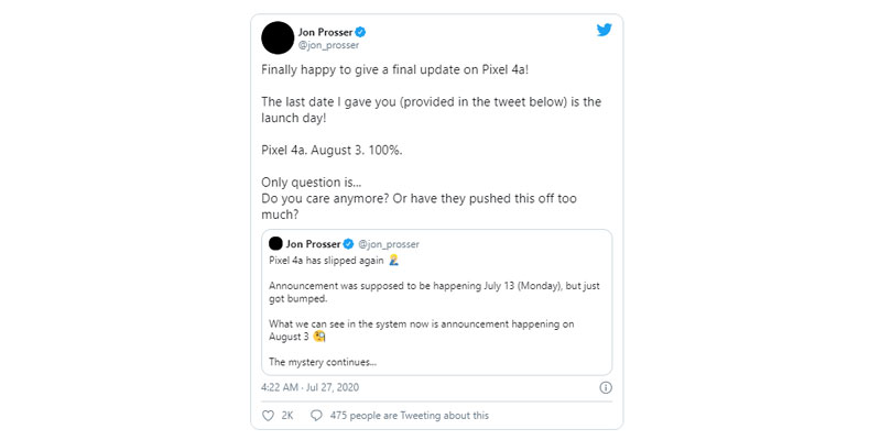 Tin đồn về Pixel 4a