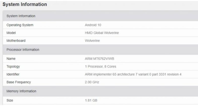 Thông số kỹ thuật của Nokia 2.4