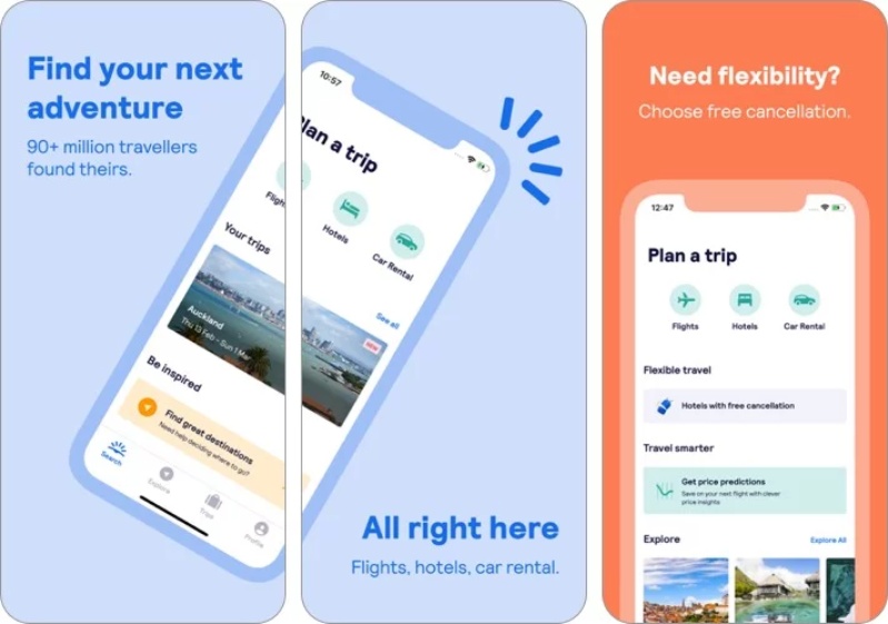 ứng dụng du lịch Skyscanner ứng dụng đặt chuyến bay tiện ích