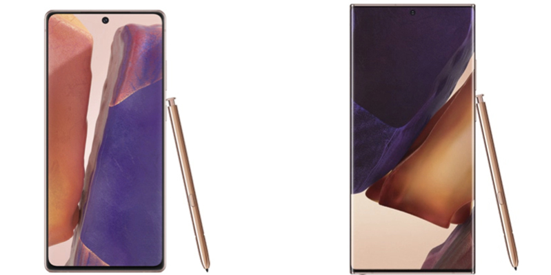 so sánh galaxy note 20, so sánh galaxy note 20 ultra 2 so sánh màn hình điện thoại galaxy note series