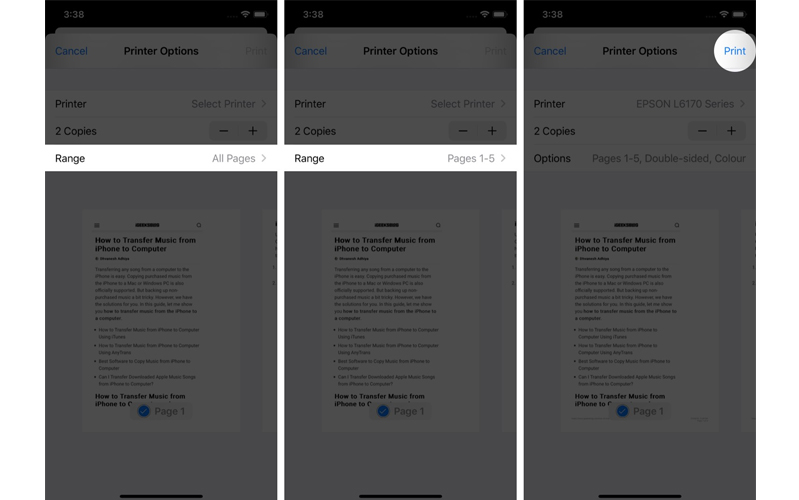 in tài liệu từ điện thoại