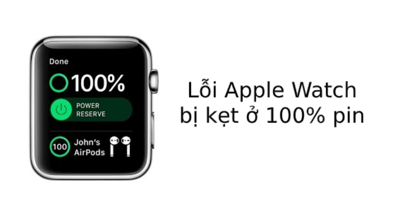 lỗi hiện thị pin apple watch