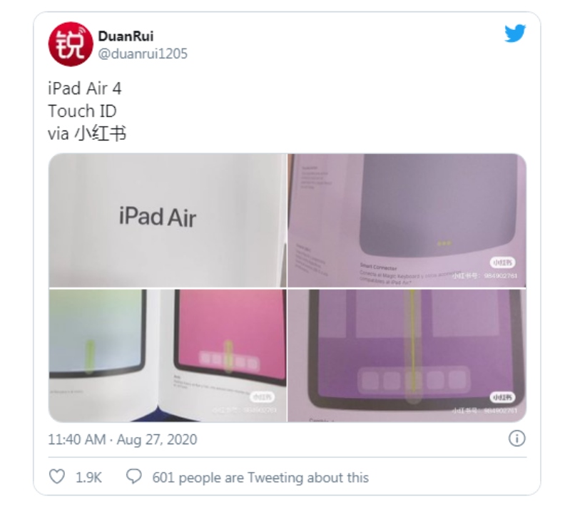 sách hướng dẫn sử dụng của iPad AIr 4 được hé lộ