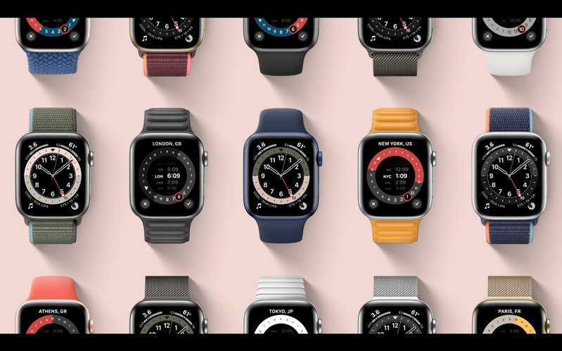 Apple Watch Series 6 LTE hình 4 Mặt đồng hồ đa dạng trên mẫu Apple Watch Series 6