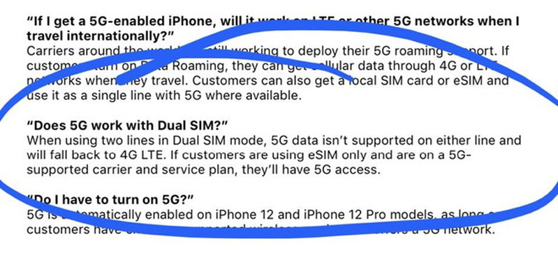 iPhone 12 không thể sử dụng 5g trên cả 2 SIM 
