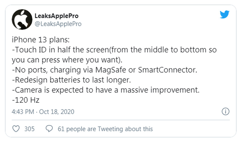 Thông tin iPhone 13 kế nhiệm iPhone 12 được tiết lộ  Thông tin iPhone 13 kế nhiệm iPhone 12 được tiết lộ