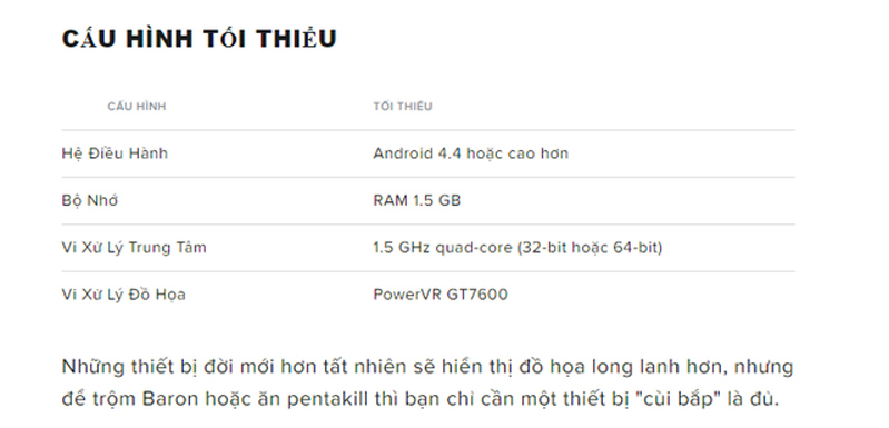 Thiết bị Android có thể chạy lmht  Thiết bị Android có thể chạy lmht