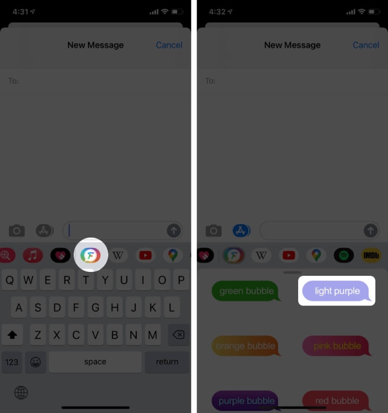 iMessage hình 3 Cách thay đổi màu bong bóng iMessage trên iPhone và iPad