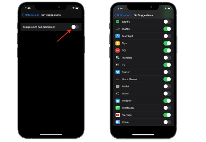 Bảo mật màn hình iPhone hình 7 Tắt đề xuất Siri trên màn hình khóa
