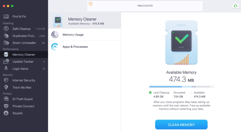 Tăng hiệu suất bằng MacKeeper 5