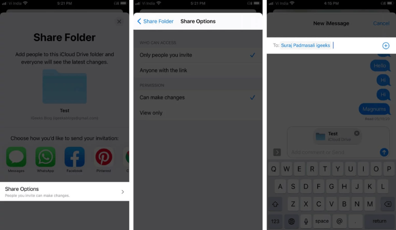 Cách chia sẻ thư mục iCloud Drive từ iPhone và iPad