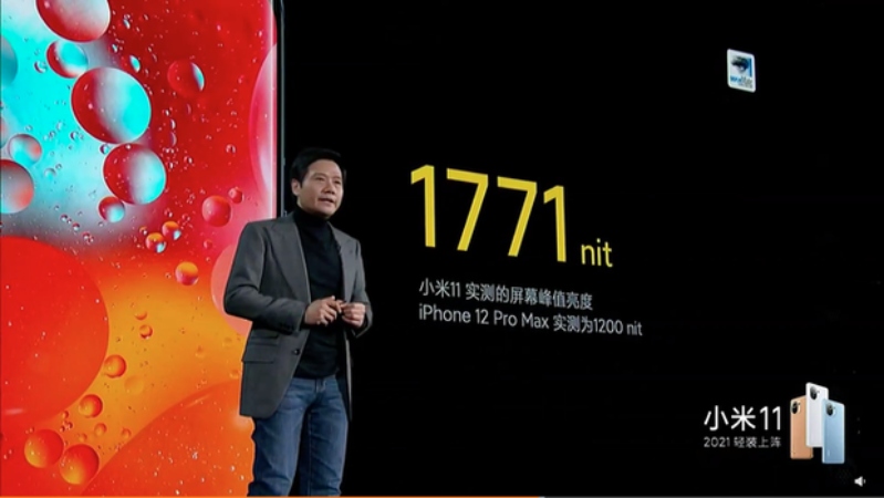Độ sáng tối đa của màn hình là 1771 nits Độ sáng tối đa của màn hình là 1771 nits