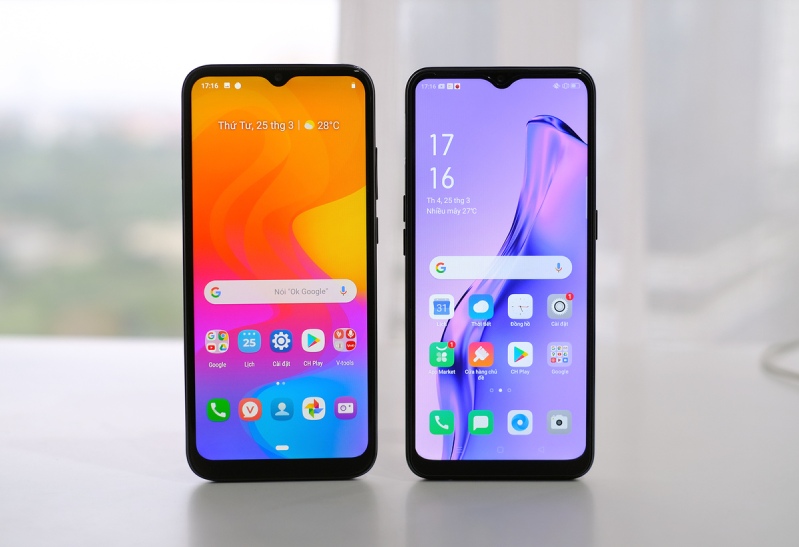 Sự khác nhau giữa màn hình Vsmart Joy 3 và Oppo A31